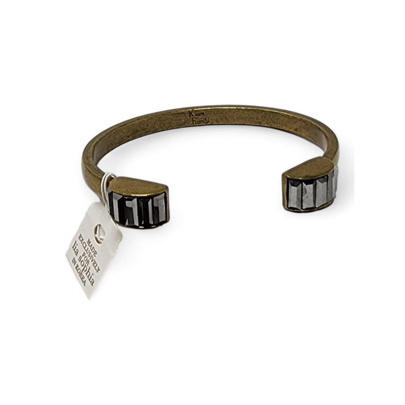 NWT Lia Sophia Kiam Family Matte Gold Cuff Bracelet Pillar - Picture 1 of 6